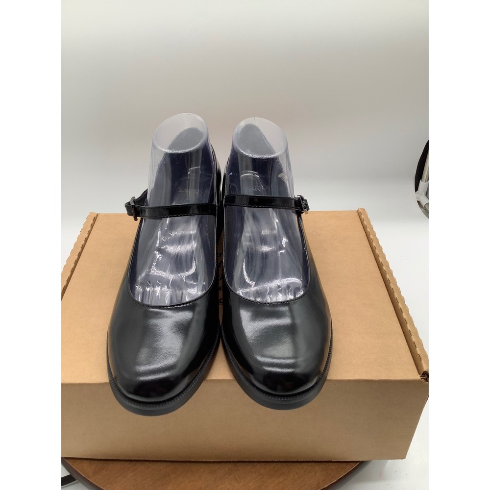Sarto by Franco Sarto Sara Black Leather Mary Jane Block Heel Pumps Womens 10M